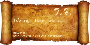 Tényi Henrietta névjegykártya